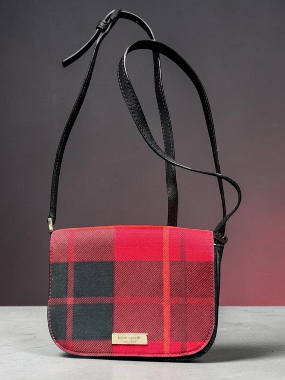 Kate Spade Red Plaid Canvas Carsen
Newbury Lane Crossbody Bag